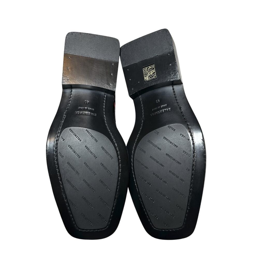 Balenciaga NIB Men's Black Paris Logo Derby Loafers Lace Up Dress Shoes 41 NEW - Picture 9 of 11